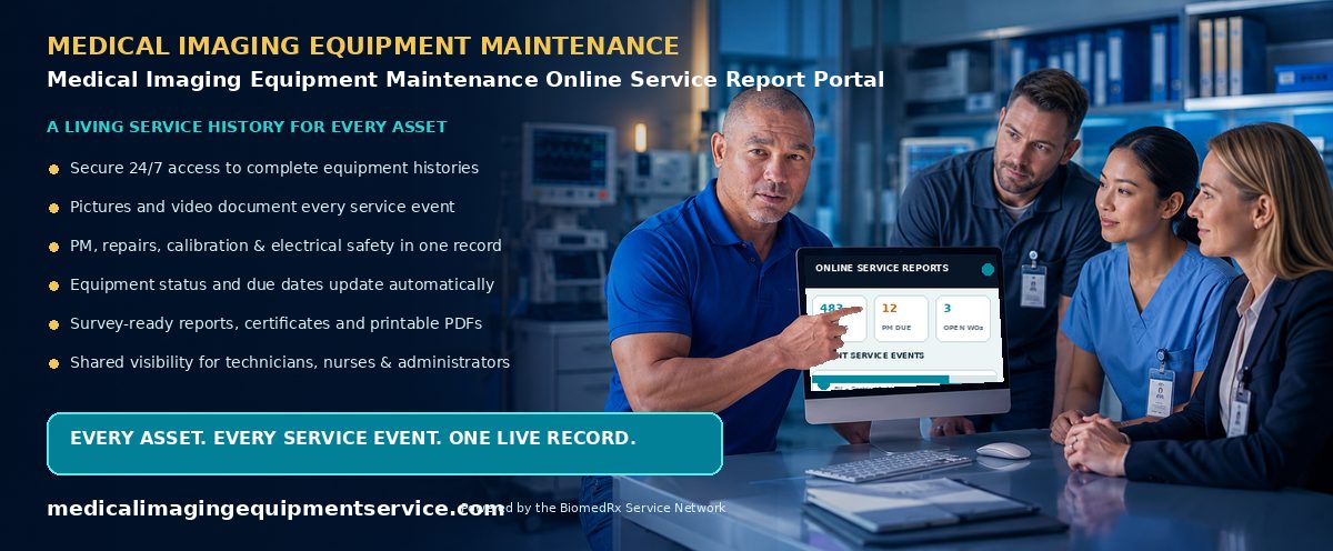 Medical Imaging Equipment Maintenance Online Service Report Portal โ every service event, live in your secure online report portal; view a sample report